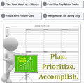 Weekly to Do List Notepad, 60 Page Task Planning Pad W/Daily Checklist, Priority Todo Checkbox & Notes. Desk Notebook to Organize Office 11 X 8.5
