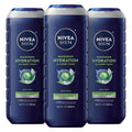 NIVEA MEN Maximum Hydration Body Wash for Dry Skin, Aloe Vera Enriched, 3-in-1 Moisturizing Body Wash, Face and Hair, Paraben Free, Vegan Formula,