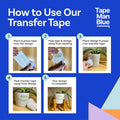 TapeManBlue 12" x 100' Roll of Paper Transfer Tape for Vinyl, Made in America, Premium-Grade Transfer Paper for Vinyl with Layflat Adhesive for