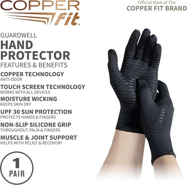 Copper Fit Guardwell Gloves Full Finger Hand Protection