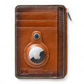 ID Stronghold RFID Blocking Front Pocket Wallet – Slim Minimalist Genuine Leather Wallet with Zipper Coin Pocket (Antiqued Brown)