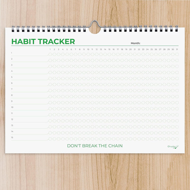Hadigu Habit Tracker Calendar (Undated 12 Month) Colorful Motivational Design, S