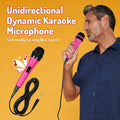 Singing Machine Wired Microphone for Karaoke, (Pink) - Unidirectional Dynamic Vocal Microphone - Plug-In Microphone for Karaoke Machine, AMP, &