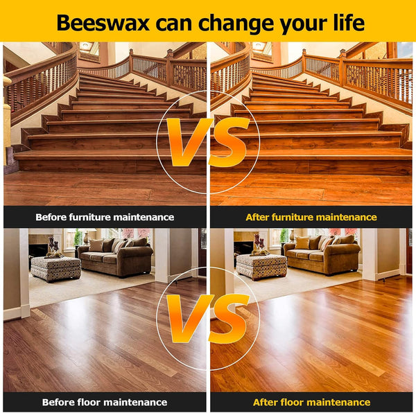 CARGEN Beeswax Furniture Polish, Wood Seasoning Beeswax for Furniture Wood Wax for Dining Table Floor Doors Chairs Cabinets to Protect and Care
