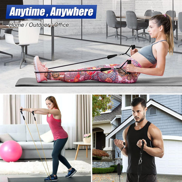 Resistance Bands Set, Himaly Exercise Bands Strength Training Fitness Bands Workout Elastic Bands with Legs Ankle Straps, Door Anchor, Handles &