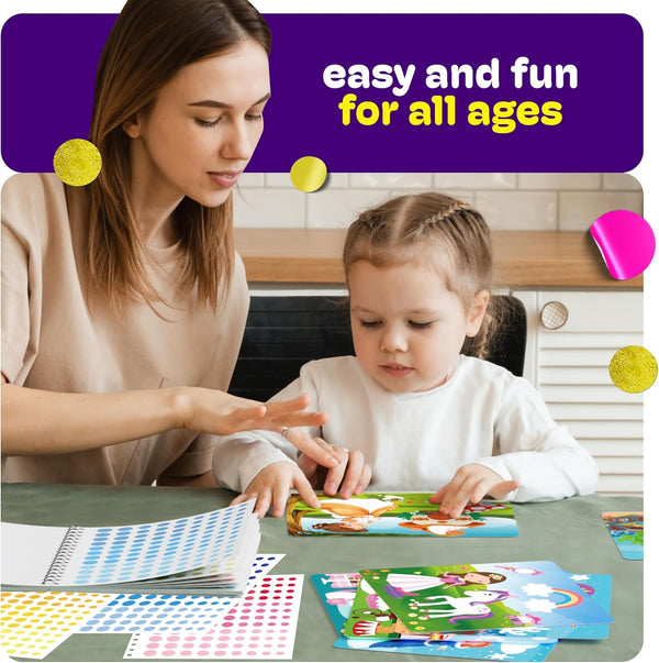 Dot Stickers Art for Kids - Sticker Books for Toddlers 2-4 Years - Arts and Crafts for Kid Ages 2-4 3-5 4-6 - 4 Year Old Girl Birthday Gifts -