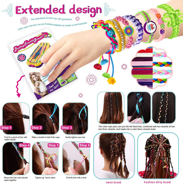 Friendship Bracelet Making Kit Toys, Ages 7 8 9 10 11 12 Year Old Girls Gifts Ideas, Birthday Present for Teen Girl, Arts and Crafts String Maker