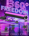 Upgraded 42W LED Black Light Bar, Blacklight Flood Light with Plug+Switch+5.9ft Cord, Light Up 24x24ft Area, for Halloween Glow Fluorescent Party