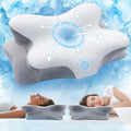 Cervical Neck Pillow for Pain Relief, Adjustable Ergonomic Memory Foam Pillow for Neck and Shoulder Pain, Orthopedic Contour Support Pillows for