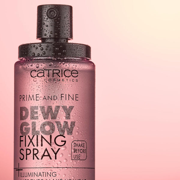 Catrice Prime & Fine Illuminating Dewy Glow Spray, Pack of 1 | Prime, Set & Refresh Makeup, Lightweight, Quick-Dry Face Mist for Hydrated, Glass