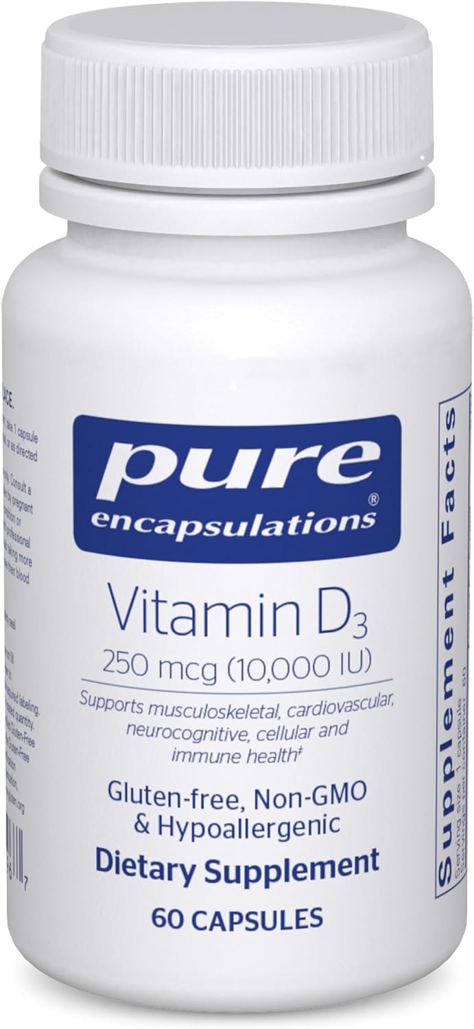 Pure Encapsulations Vitamin D3 250 Mcg (10,000 IU) - Supplement to Support Bone, Joint, Breast, Heart, Colon & Immune Health - with Premium