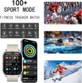 Smart Watch for Men Women with 2.1" HD Screen Military Watches, Call & Text for Android Ios, Heart Rate & Activity Tracker, IP68 Waterproof, 100