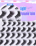 Newcally Lashes False Eyelashes Cat Eyes Wispy Natural Faux Mink Lashes 14 Pairs Pack Light Volume Short Fake Eye Lashes Multipack