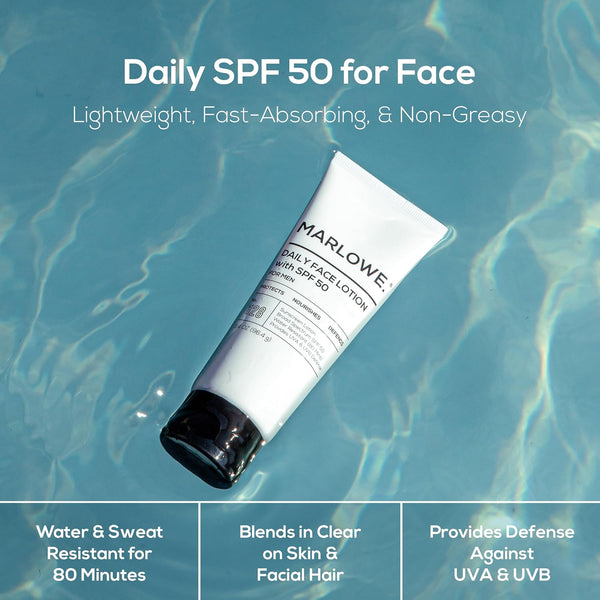 No. 128 Men'S Facial Lotion with Sunscreen SPF 50, 3.4 Oz, Oil-Free, Lightweight Daily Face Moisturizer for Men, Includes Natural Extracts to