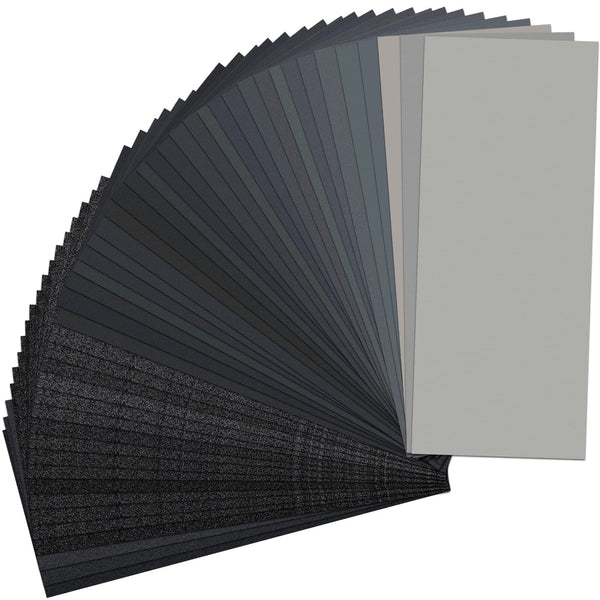 Sand Paper, 48 PCS Sandpaper, 120 to 5000 Assorted Grit Sandpaper Sheets, 9 x 3.6 Inch Premium Wet Dry Sandpaper for Wood Furniture Finishing,