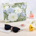 URSKYTOUS Flower Makeup Bags Travel Large Floral Cosmetic Bag for Women Cute Makeup Pouch Zippered Portable Toiletry Bag Lace Trendy Aesthetic