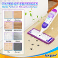KEEPOW Reusable Microfiber Mop Pads Compatible with Swiffer Powermop 4 Pack, Power Mop Pads Refills for 13 ''-15 '' Spray Mop, Machine Washable