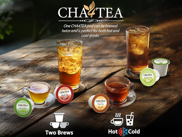 Cha4Tea 100-Count Variety Pack Tea, Compatible with Keurig Brewers, Includes Green, Black, Jasmine, Earl Grey, English Breakfast, Oolong,