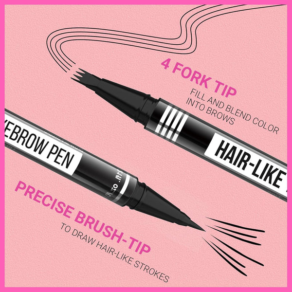 iMethod Eyebrow Pen - Eyebrow Pencil Magical 2-in-1 Eye Brow Pencils for Women with 4-Fork-Tip & Precise Brush-Tip for Natural Hair-Like Brows,