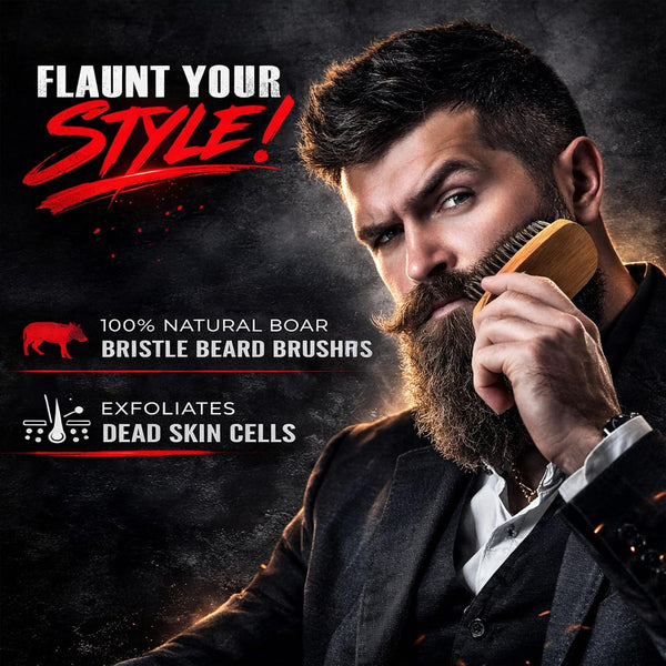 Beard Straightener Grooming Kit for Men, Beard Growth Kit, Wash, Brush & Comb, Unscented Growth Oil, All Natural Sandalwood Balm, Conditioner,