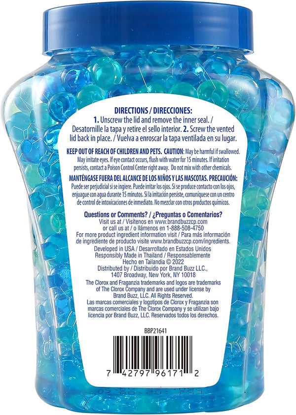 Clorox Fraganzia Crystal Beads Air Freshener, Long Lasting Room Deodorizer and Odor Eliminator Gel Beads to Freshen Home, Car, or Office, Fresh