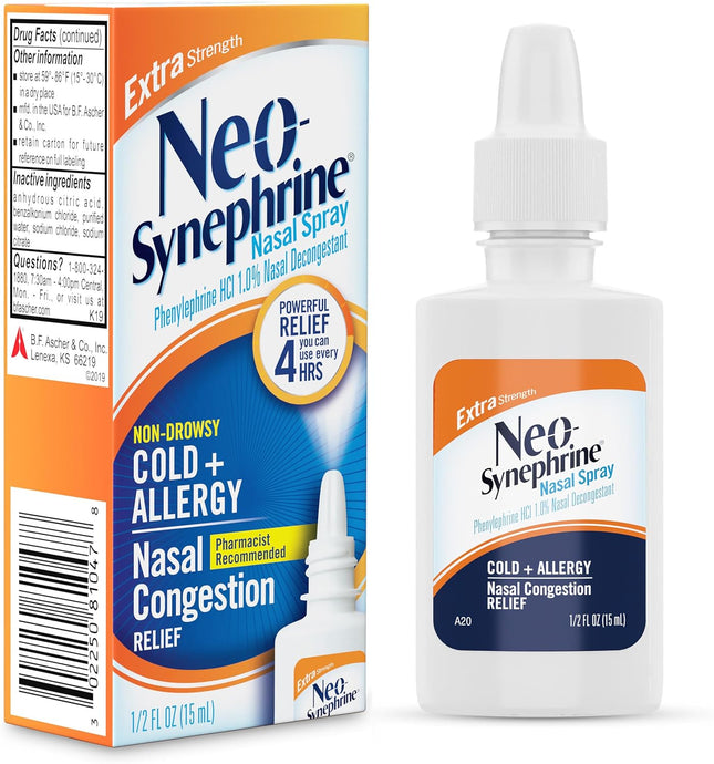 Neo-Synephrine Nasal Spray , Extra Strength Formula, 0.50 Ounces Each (Value Pac