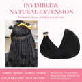 GOO GOO I Tip Hair Extensions Real Human Hair, 14inch 50g 100S, Cold Fusion I Tip Hair Extensions, Invisible Remy Hair Extension, 1 Jet black I-
