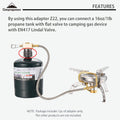 CAMPINGMOON 2Pcs Set Camping Grill Gas Stove Adapter, Input: 16Oz/1Lb Small Propane Canister, Output: EN417 Lindal Valve Z22-2P