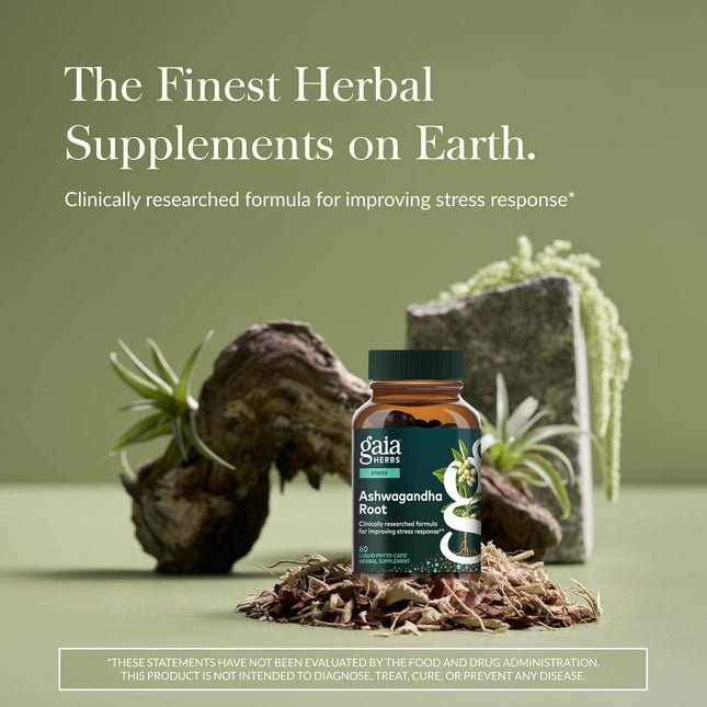 Gaia Herbs Ashwagandha Root - Made with Organic Ashwagandha Root to Help Support