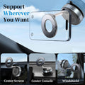 Plusacc Vacuum Magnetic Phone Holder for Car - Suction Cup Phone Mount 360ÃÂ° Rotatable Foldable Portable Strong Magnet Stand for Iphone 16/15/14/13