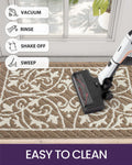 DEXI Front Door Mat 24X36, Washable Entryway Mat with Non Slip Backing, Low Profile Absorbent Moisture Dirt Trapper Entrance Floor Mats for Entry