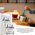 5 Inches Bar Sign, the Drinks Are on Us! Cheers! Desk Table Decoration, Gifts for Colleagues New Couples and Friends, Bars and Pubs Decorations,