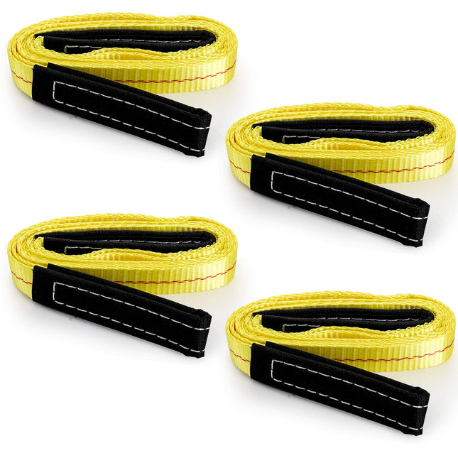 TOPZEA 4 Pack Lifting Sling Straps, 6'X 1" Durable Nylon Tow Straps Rigging Strap with 2 Wide Flat Eye Loops, Tree Saver