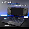 DeckTop with Splitter - Steam Deck Keyboard and Bluetooth Trackpad Mouse with Multicolor LED Laptop Accessory for Valve Linux PC Gaming