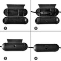 4 Pack Extension Cord Protective Cover Set (Black) | Indoor Outdoor Water-Resistant Holder for Holiday String Lights and Wires | Capsule Shaped