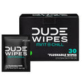 DUDE Wipes - On-The-Go Flushable Wipes - 1 Pack, 30 Wipes - Mint Chill Extra-Large Individually Wrapped Adult Wet Wipes - Eucalyptus & Tea Tree