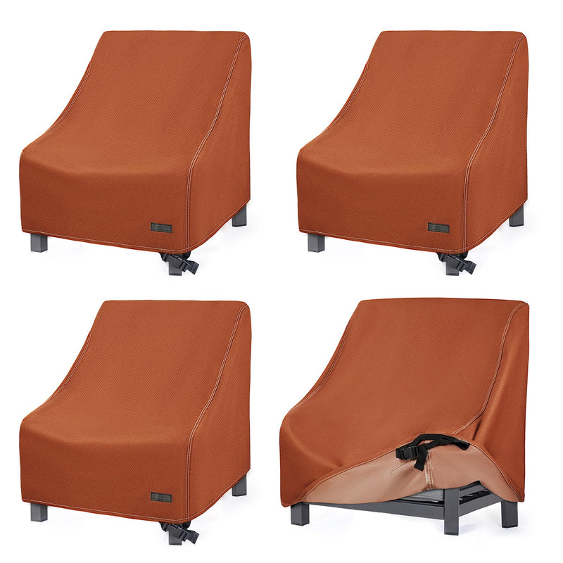 NettyPro Patio Chair Covers for Outdoor Furniture 4 Pack, Waterproof Heavy Duty Lawn Patio Furniture Cover Deep Seat Dining Chair Covers High