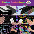 ZMLM Rainbow Scratch Paper Art Crafts, 100PCS Rainbow Scratch Paper Art for 3 4 5 6 7 8 9 Years Old Girls Boys, Arts and Crafts for Kids 4-6,