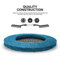 Neiko 11142A Premium Zirconia Flap Disc | 4.5" x 7/8-Inch, 40 Grit, Bevel Type #29 - 10 Pack