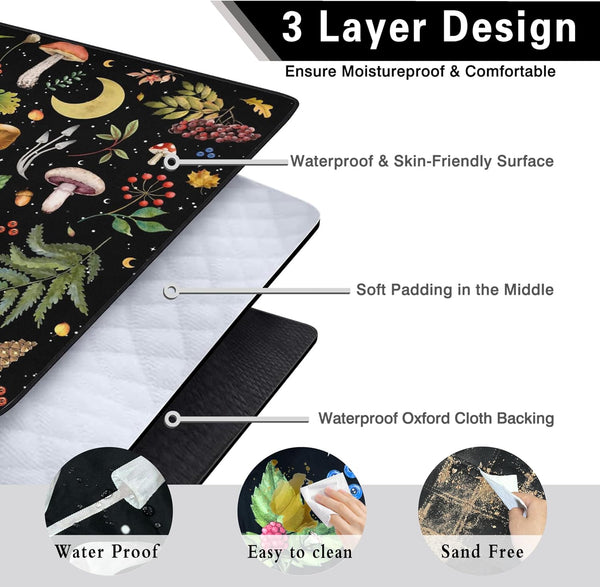 Supfitness Extra Large Picnic Blankets Waterproof Foldable (60 "x 80") Beach Blanket Waterproof Sandproof,3-Layer Thicking Mat Outdoor Packable