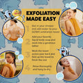 GOSHI Exfoliating Shower Towel - Long Body Scrubber, Orange | For back acne, KP & smooth skin, durable quick dry nylon washcloth, ethically