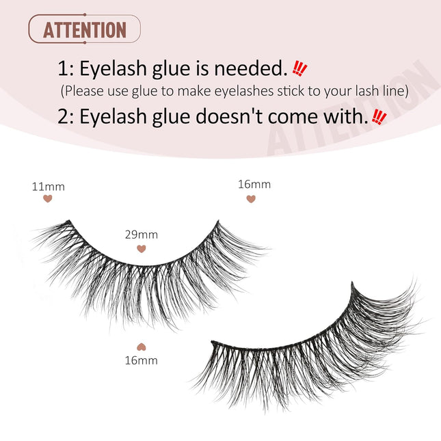 Onlyall Natural Lashes Wispy Lashes Natural Look False Eyelashes Natural Flared 