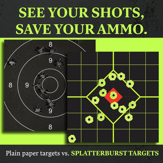 Splatterburst Targets - 12 X 12 Inch Sight in Stick & Splatter Self Adhesive Sho