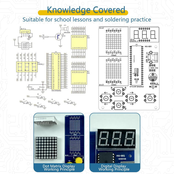 EI Electronic Pixel Games Electronic DIY Kits for Teenagers Soldering Kits Adults Suitable for School Students Learning Education and Teaching