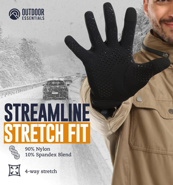 OutdoorEssentials Touchscreen Winter Gloves Men Women - Hiking Gloves Women Men - Mens Womens Glove Cold Weather X-Large