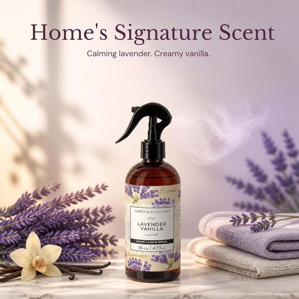 Abbey & Sullivan Odor Eliminating and Refreshing Linen and Room Spray, Lavender Vanilla, 16 oz.