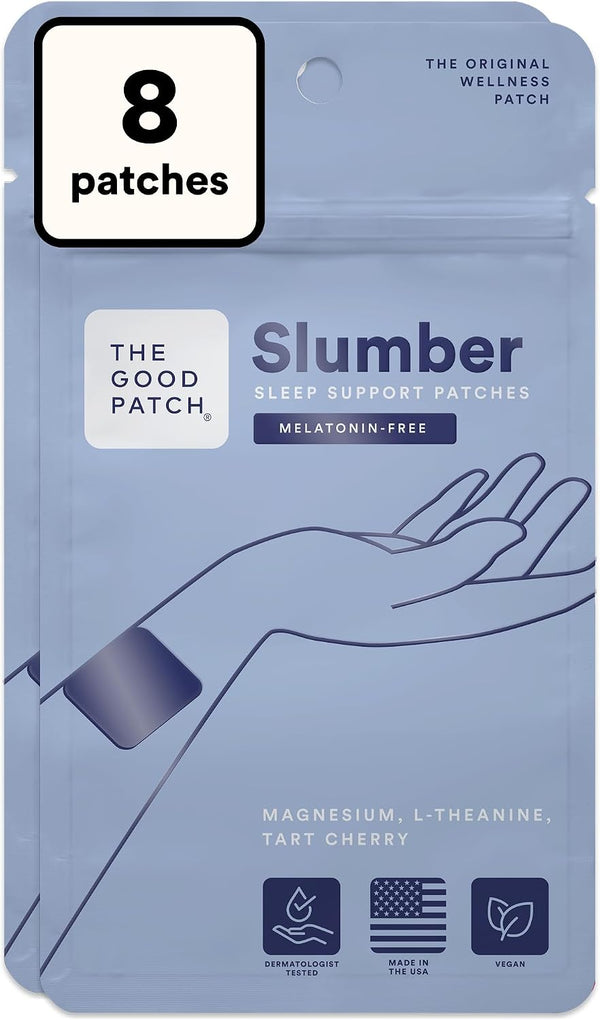 The Good Patch Slumber Sleep Patch Support, Melatonin Free, Sustained Release, Natural Patch with L-Theanine, Magnesium, Tart Cherry Extract,