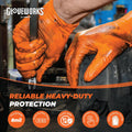 GLOVEWORKS HD Orange Nitrile Gloves, 8 Mil, Disposable, Raised Diamond Texture, Mechanic Gloves