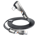 4-In-1 USB C Cable 5FT Lightn-Ing Cable 90 Degree Fast Charging Flat Nylon Braided for Iphone/Ipad Charger Cord Multi Charge Cord with