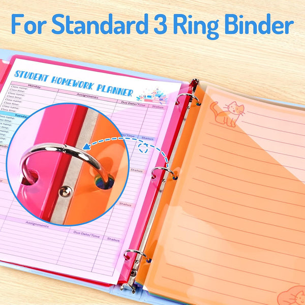 Forvencer 8 Count Dividers with Two Pockets, 8 tabs Binder Dividers for 3 Ring Binder Organizer, Multicolor, 1 Set Red 1 Set